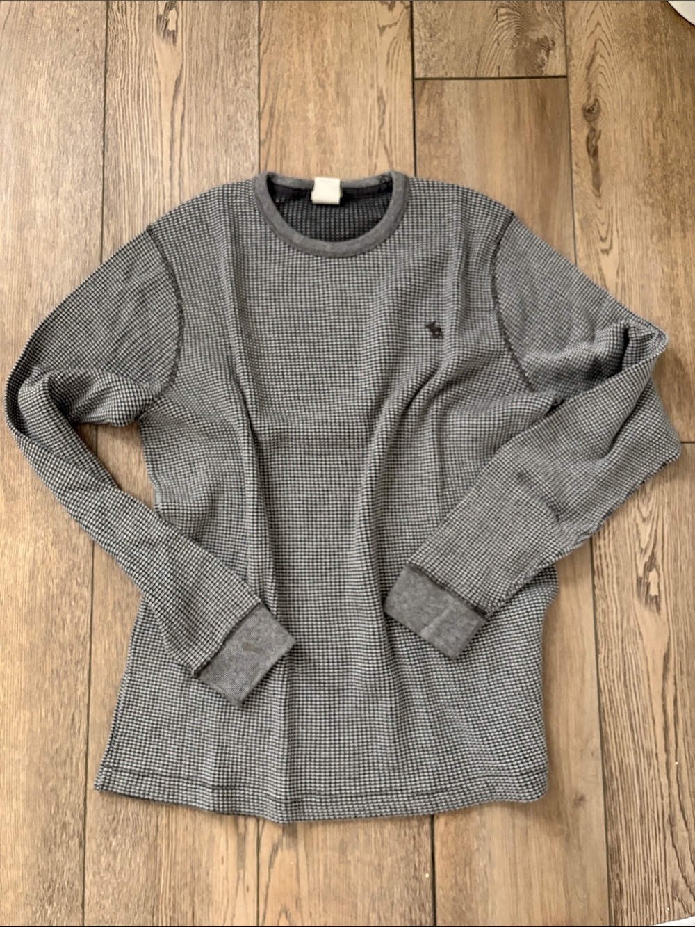 Abercrombie & Fitch Gray Men's Thermal Crewneck Sweater